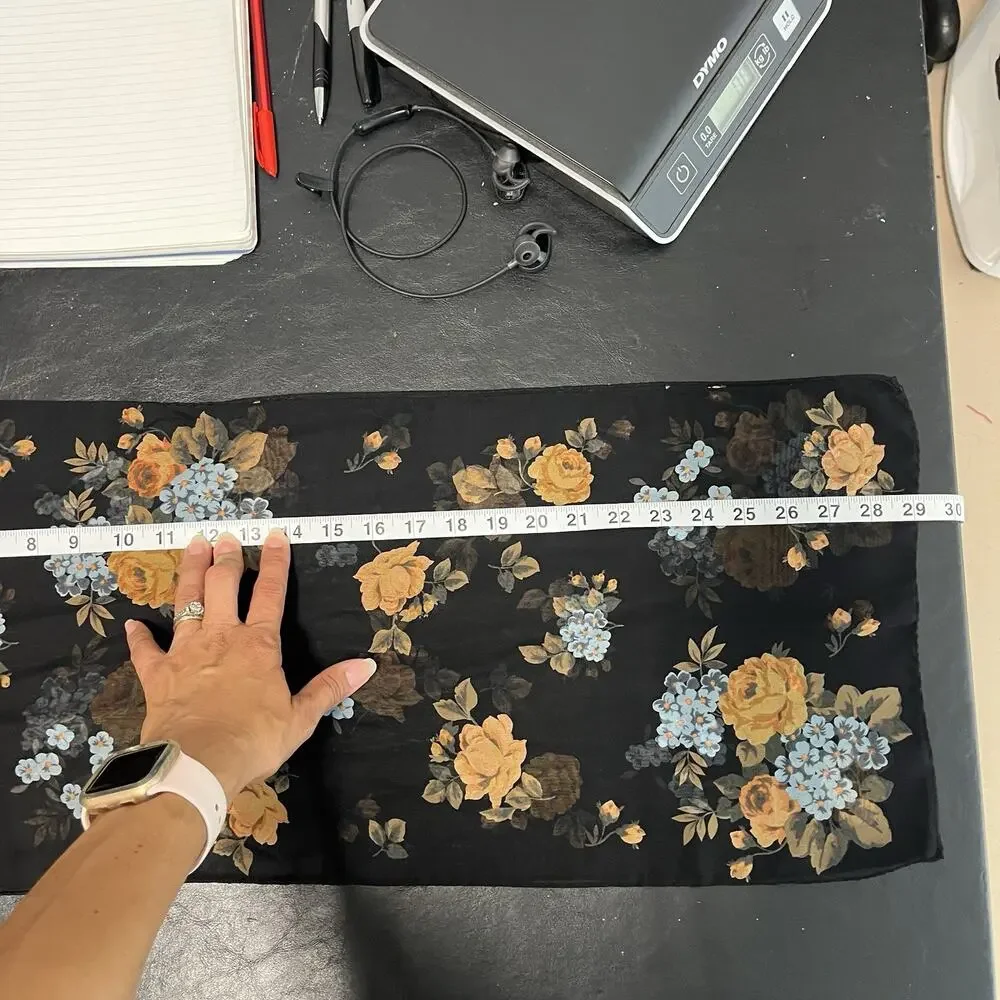 Unbranded Silk Like Floral Rectangular Scarf, lightweight, versatile, multi use.
